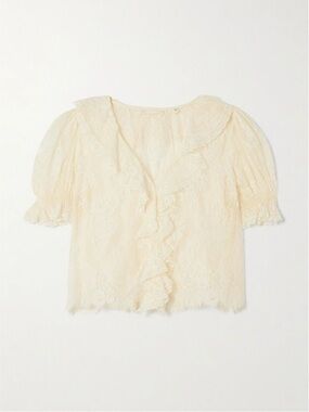 Maison d’Amelie Paris Lace Ruffle Blouse